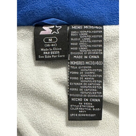 Vintage Starter Jacket Coat Men’s Blue Winter Ski Snow, Removable Hood M 38-40. - Picture 8 of 16